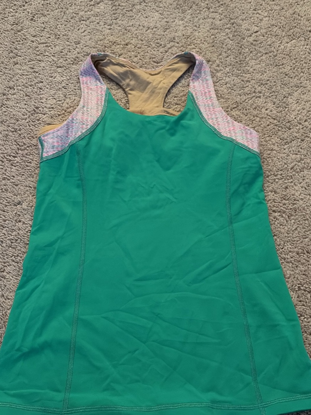 Ivivva Green Tank Top with Pink Accent Straps